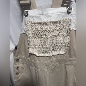 POL Beige Patchwork Women's Overalls
